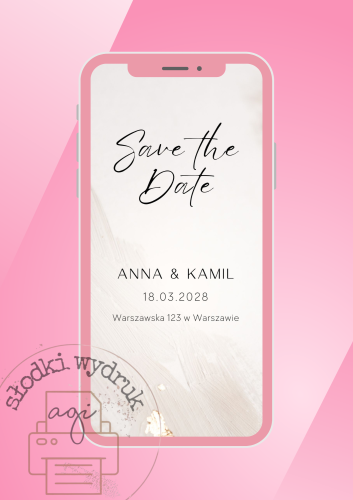 save the date projekt zaproszenie zawiadomienie ślub
