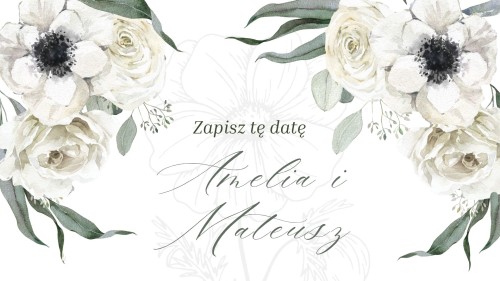 White Black Green Elegant Anemone Wedding Save The Date Video.jpg