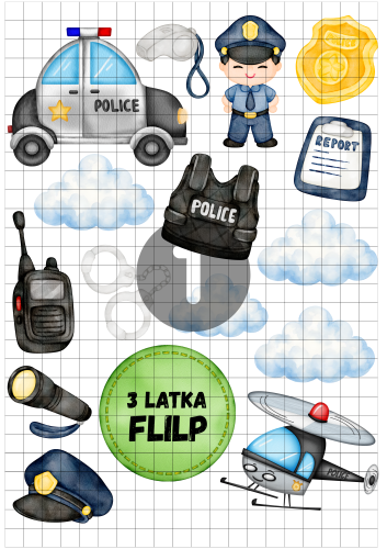 projekt wydruku cukrowego nr 1 policyjne grafiki na formacie a4